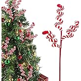 12 Pcs Candy Cane Christmas Decorations, 17 Inch Large Ornaments for Tree Picks, Tree Decorations, Red and White Ornaments, Big Tree Topper Filler