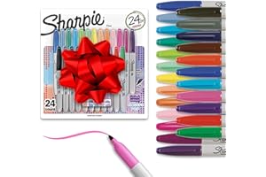 Sharpie Electro Pop Permanent Markers, Fine Tip, Marker Set, Assorted Colors, 24 Count - Coloring, Drawing, Art, Markers, Writing