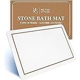 Stone Bath Mat – Super Absorbent Diatomaceous Earth Bath Mat, Quick-Drying Stone Bath Mats for Bathroom, Diatomite Mat Easy to Clean, Bathroom Mat Quick Dry, 24 x 16 inch, White Sandstone Tan