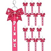 Landical Cheer Pin Me Ribbon Cheerleader Ribbon Keychain with Rhinestones Bow for Cheerleader Bag Backpack