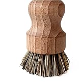 Murchison-Hume Compostable Pot Scrubber with Ergonomic Handle and Ultra-Strong Mexican Palm Bristles, No Plastic, All-Natural Materials for Cleaning Pots &amp; Pans 3.35 inches