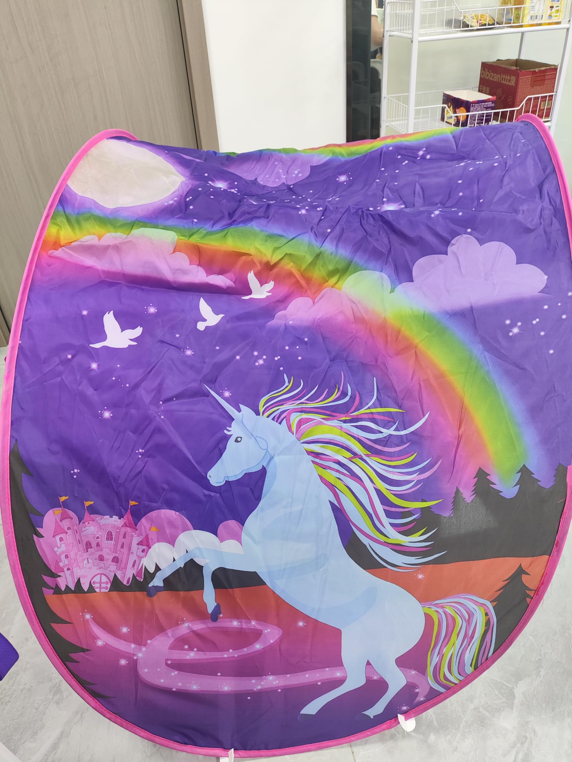 Bed Tents For Girls Boys,Pop Up Tents For Kids With Light,Kids Dream Bed Tent,Sleep Tent,Single Over Bed Tent Children's Playrooms,Christmas Birthday Gifts (unicorn)