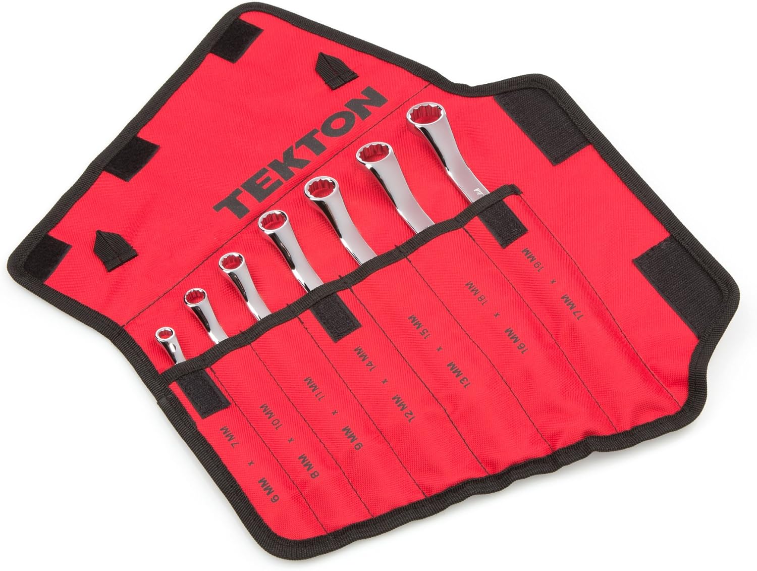 TEKTON 45Degree Offset Box End Wrench Set with Rollup Storage Pouch