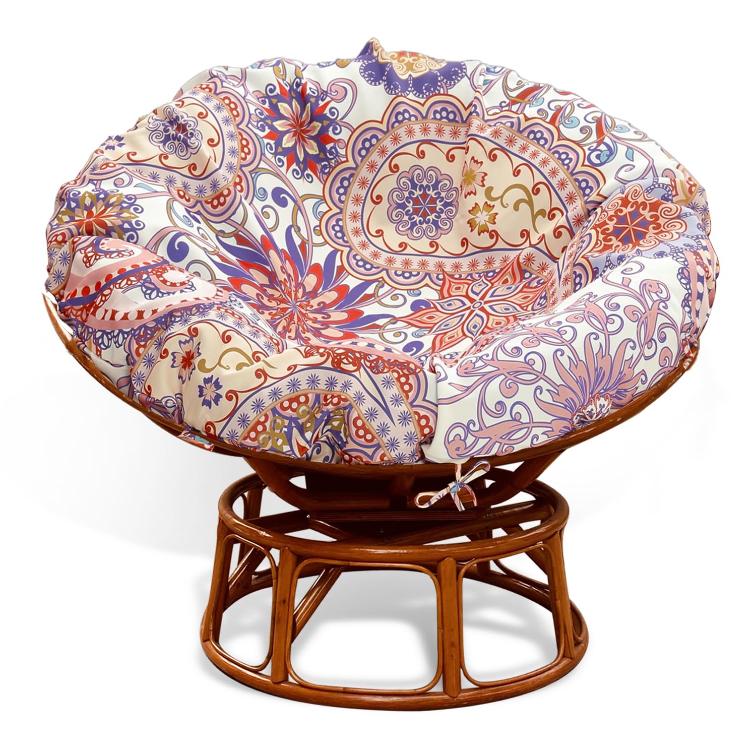 Photo 1 of Thankyall Papasan Cushion Cover Only, Water Resistant Papasan Chair Cushion Cover for Outdoor lndoor,Skin-Friendly Soft Machine Washable Unfading Zippered Cover (Bohemian Flower Pattern, 55in)