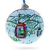 Aspen Snowmass Ski Resort, Colorado, USA Glass Ball Christmas Ornament 4 Inches