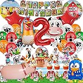 Farm Theme Birthday Decorations, Party Decorations, Birthday Party Supplies, Banner, Balloons, Tablecloth, Cupcake Toppers, Large Cake Decorations, Table Cover (2 year old)