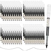 Beieverluck 120 Pieces Rolling Ball Pens 0.5 mm Japanese Pens Fine Point Pens Quick Dry Liquid Ink Pen Smooth Writing Pens for Office Student Back to School Supplies, Black Color
