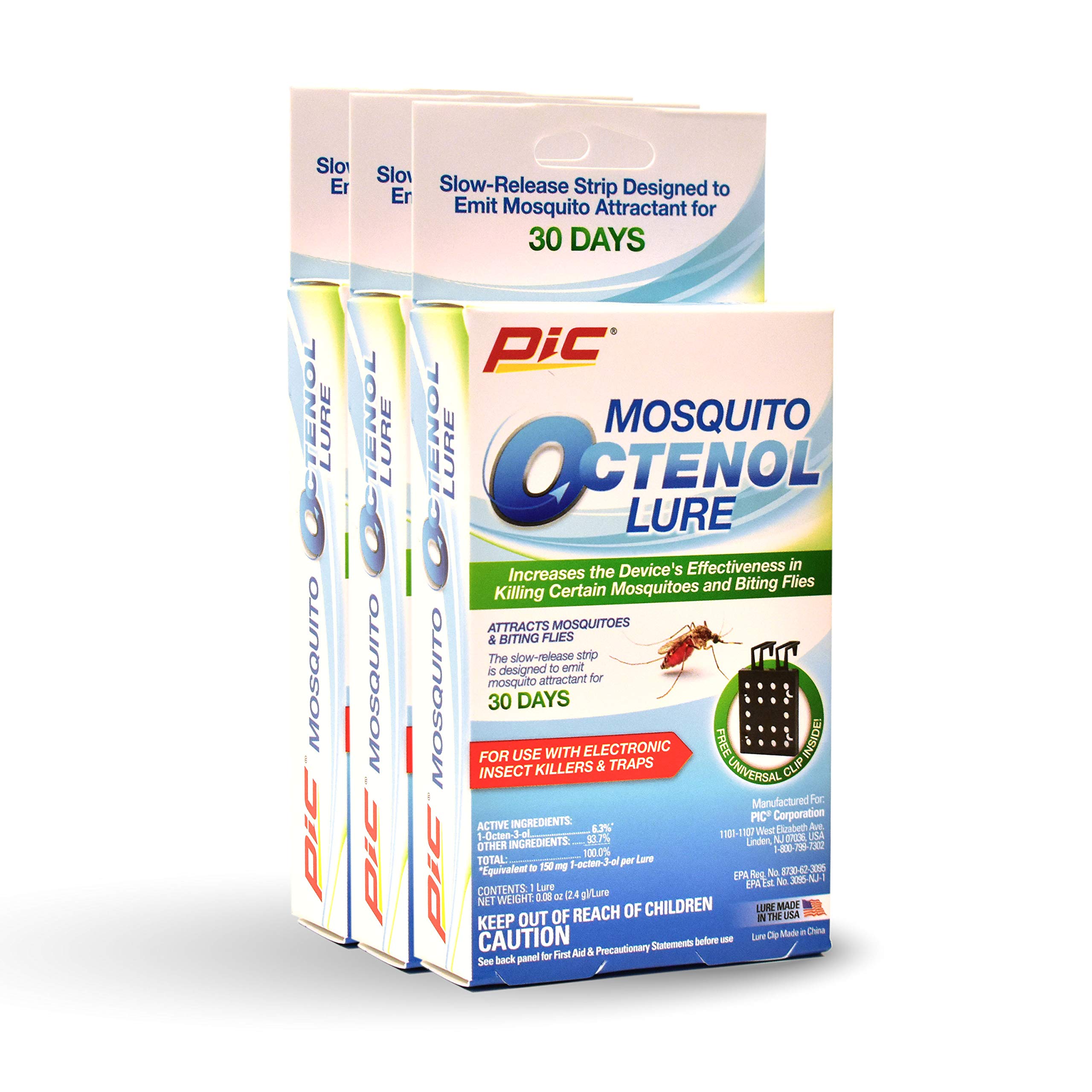 PIC Mosquito Octenol Lure (3 Pack), Attracts Mosquitoes, for Use with Electronic Insect Killers &amp; Traps