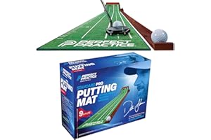 Perfect Practice Golf Putting Mat - Portable Putting Green, Indoor & Outdoor Practice, with Ball Return - Golf Training Aid for Home, Office, Backyard - Golfing Gifts for Men