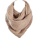 Marte&Joven Winter Knit Infinity Scarf for Women Thick Warm Khaki Circle Loop Scarves Holiday Gift, 1