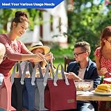 Yikki Lunch Bag for Women Men Reusable Insulated Leakproof Red 10.1 x 9 x 5.2 view 7
