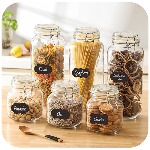 VITEVER Taller 92oz Glass Jars with Airtight Lid, Large Glass