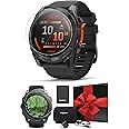 Garmin Fenix 8 AMOLED (51mm, Slate Gray/Black) Multisport GPS Smartwatch Gift Box Bundle - 1.4" Touchscreen, Built-in LED Flashlight with PlayBetter Charger, Screens, Adapter, Case