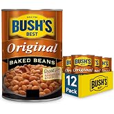 Bush's Best Original Baked Beans, 16 oz, (Pack of 12) | Canned, Source of Plant Based Protein and Fiber, Low Fat, Gluten Free