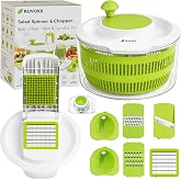 Large Salad Spinner with Slicer - 7-in-1 Lettuce Spinner, Chopper & Grater | Comes with Fruit Washing Bowl with Strainer, Jul