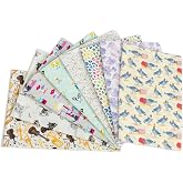 Dreamology 100% Cotton Fabric Bundles, 18" x 21", Cotton Fabric Quarters | 8 Different Patterns Fat Quarters Fabric Bundles,Sewing Supplies for Patchwork,DIY Crafts,Bags,Cushions &amp; Home Decor (16 PCS)