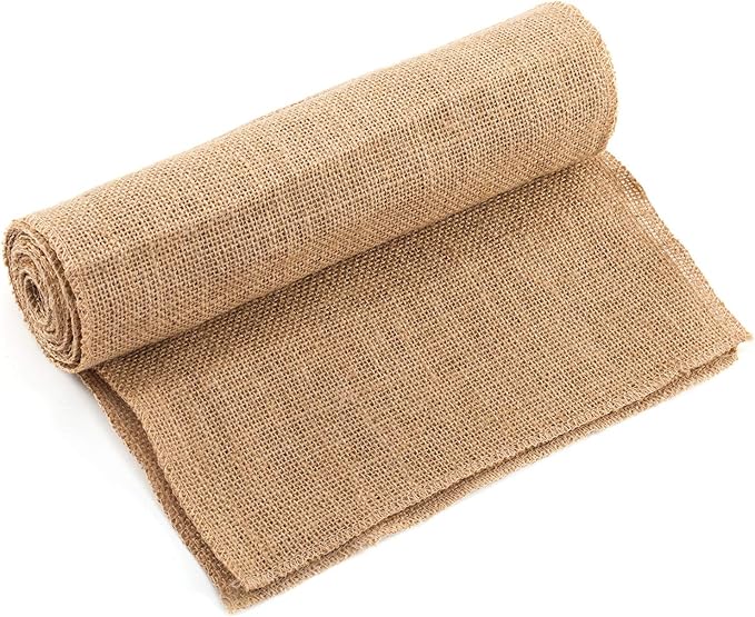 CCTRO Burlap Hessian Table Runner, 12x108 Rustic Natural