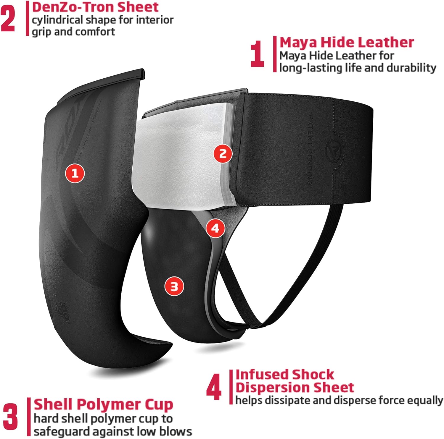 RDX Groin Protector for Boxing, Muay Thai, Kickboxing and MMA Fighting, Maya Hide Leather Abdo Gear for Martial Arts Training, Men Jockstrap Abdominal Guard for Sparring, Taekwondo and Grappling : Sports & Outdoors