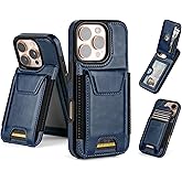 SkyEagle Compatible with iPhone 16 Pro Max Wallet Case with Card Holder,Women Men PU Leather RFID Blocking Shockproof Magnetic Flip Cover Credit Card Slots Kickstand,for Apple 16 Pro Max,Blue