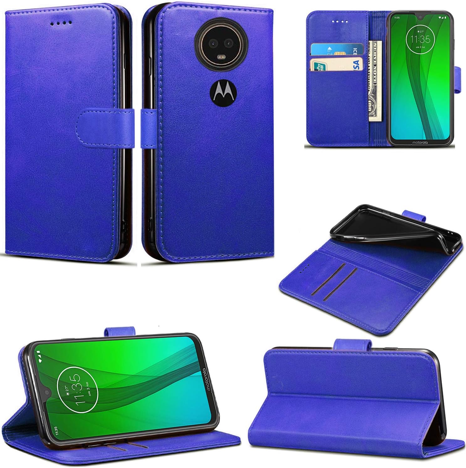 Mobile Stuff Motorola Moto G7 Power Case, Leather Wallet with Flip Cover