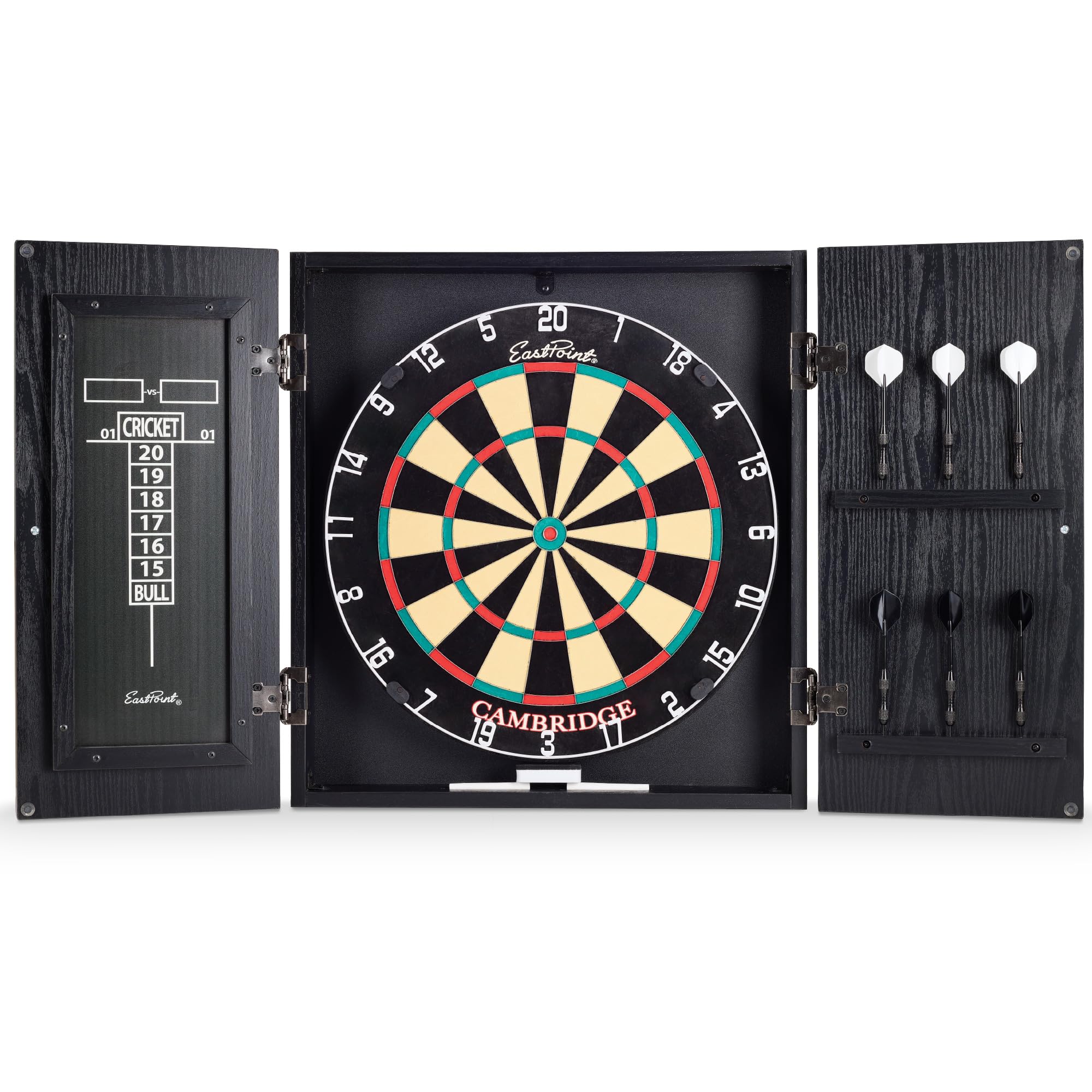 EastPoint Sports Cambridge Bristle Dartboard & Cabinet Set Image