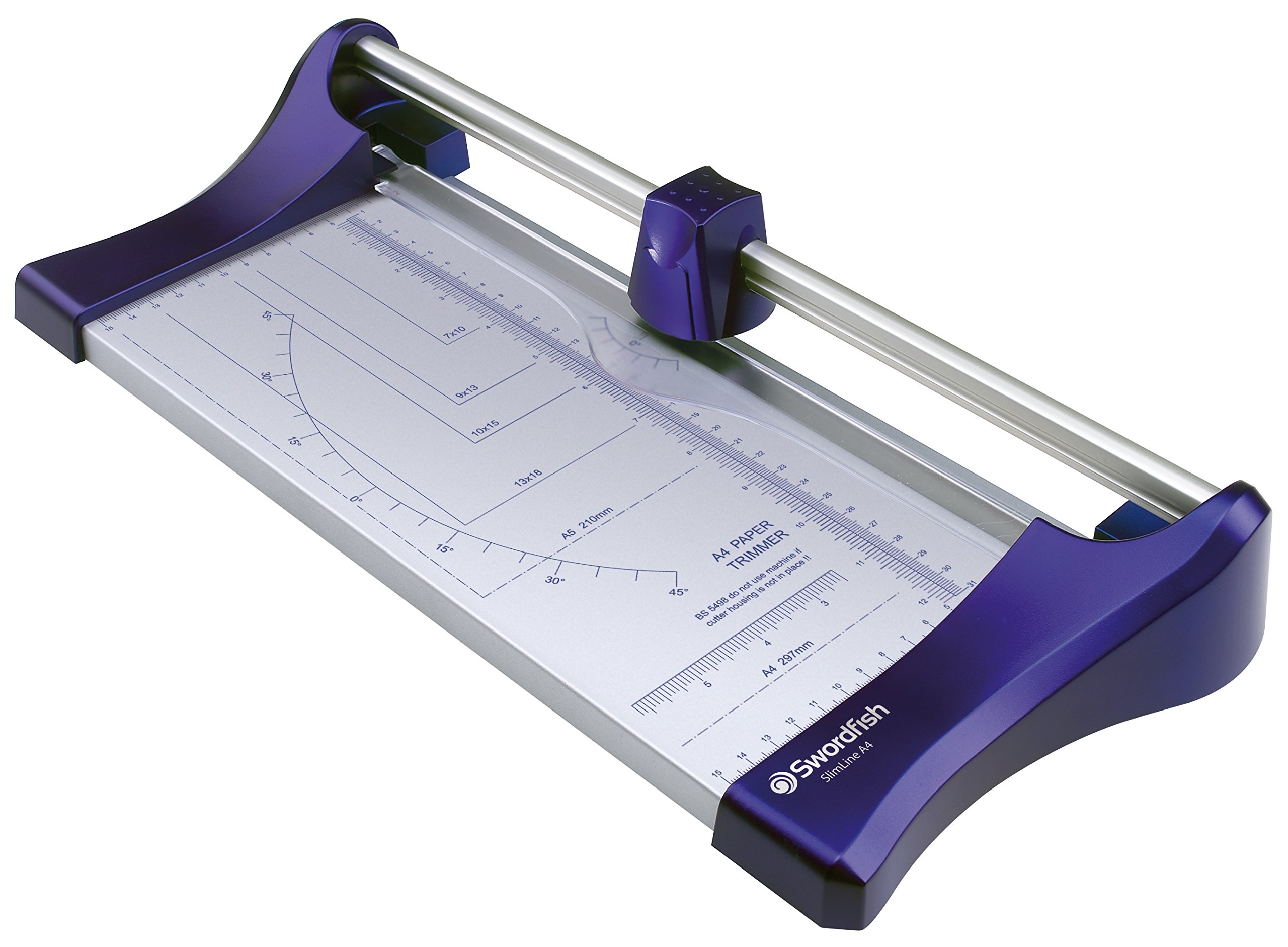 Swordfish 40263 Slimline 10 Sheet Rotary Paper Trimmer/Guillotine, Blue, A4