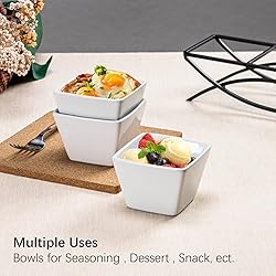 UNICASA Square Ramekin Bowls 10 oz, Condiment