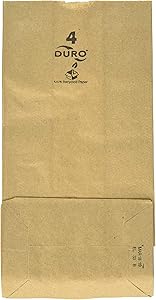 Paper Lunch Bags, Paper Grocery Bags, Durable Kraft Paper Bags, 4 Lb Capacity, Brown Pack of 500 Bags
