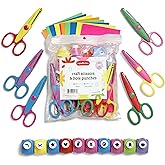 Incraftables 6pcs Decorative Pattern Edge Craft Scissors 10pcs Small Paper Hole Punch Shapes 10pcs Colorful Papers. Best for 