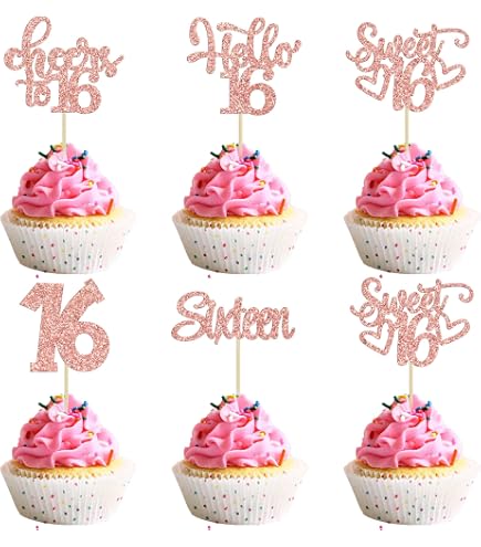 30 Cupcake-Topper \"40 Seit 1983\" – Glitzernd, Roségold, Für 40. Geburtstag & Jubiläum