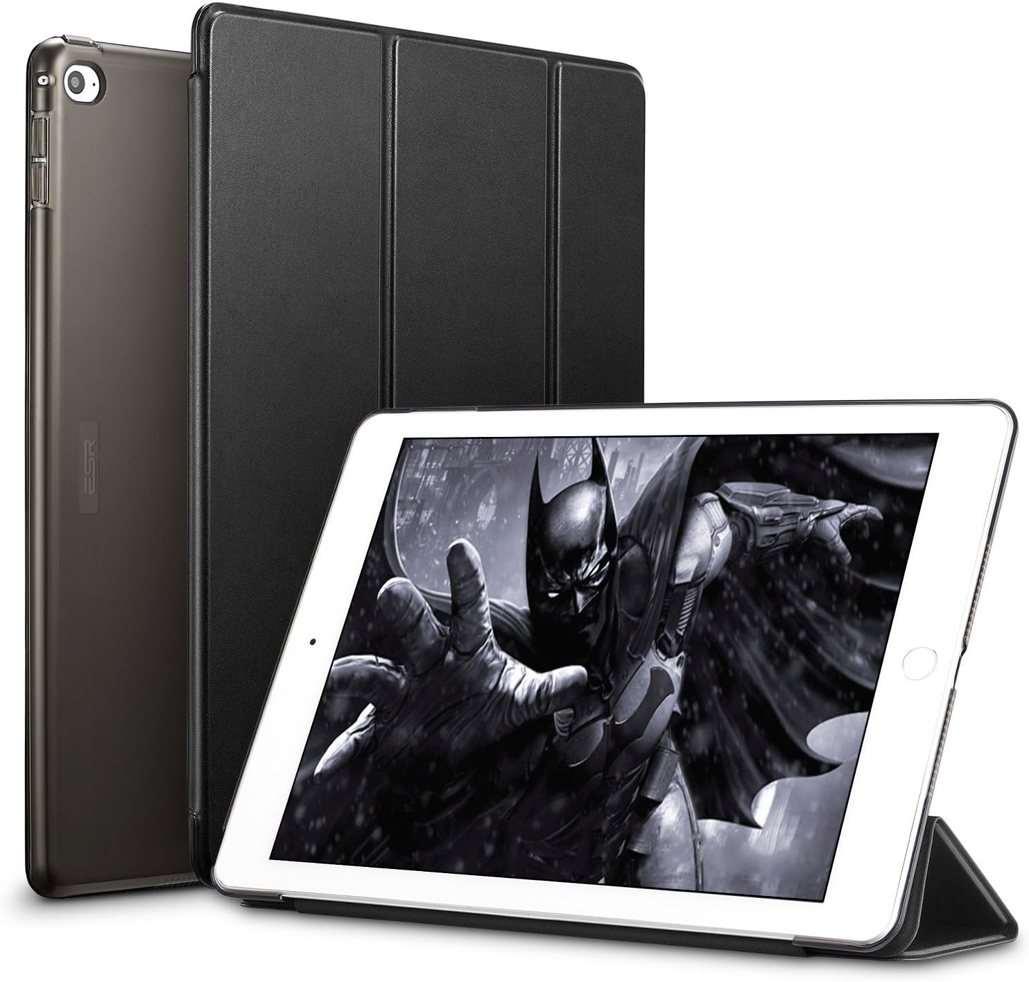 Amazon Esr Ipad Air2 ケース 軽量 薄型 オートスリープ スタンド機能 半透明ー 傷つけ防止 三つ折タイプ Ipad Air2専用 スマートカバー ブラック Esr タブレットケース 通販