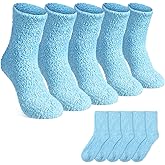 Suhine 12 Pairs Fuzzy Socks Winter Warm Socks Women Soft Stocking Plush Coral Fleece Gift for Christmas Winter Slipper Sleep