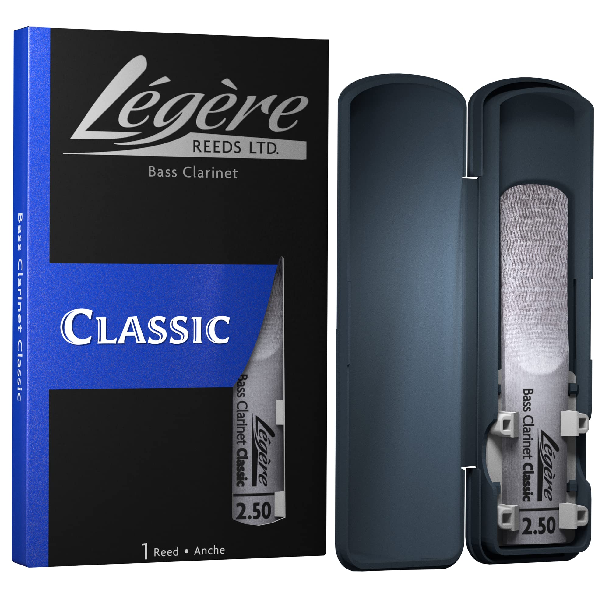 Légère Reeds - Bass Clarinet Reed, Classic, Strength 2.50 (BC2.50) Premium Synthetic Woodwind Reed