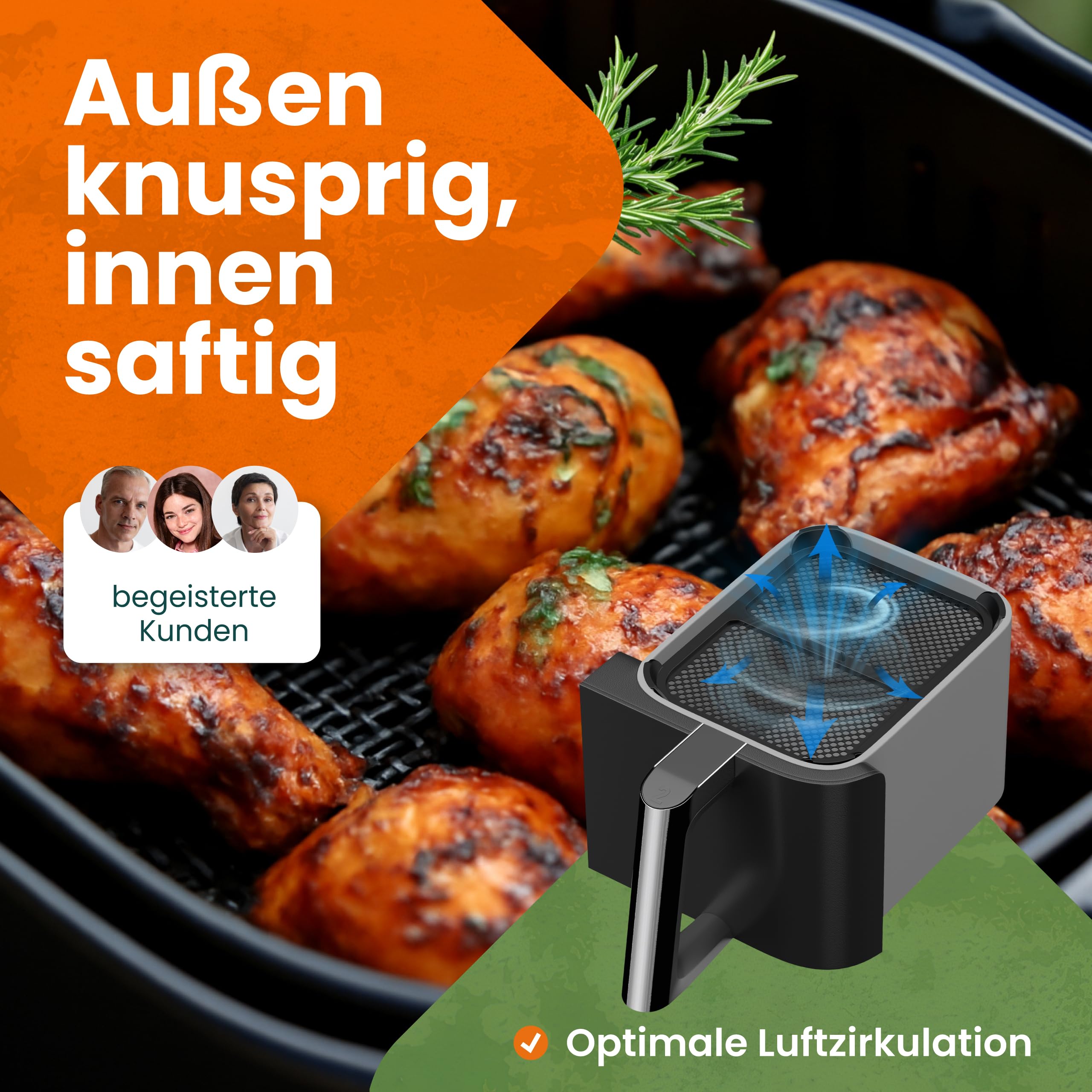 KRUSTENWERK® 2x Premium Spritzschutz Ninja AF400EU | Spritzschutz Airfryer Ninja [TESTSIEGER] Ninja Heißluftfritteuse Zubehör für Ninja Foodi Max Dual Zone | Airfryer Zubehör E-Book 150 Rezepte 6