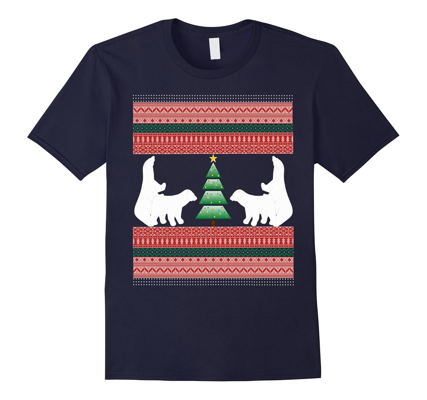 FRISKY CHRISTMAS POLAR BEAR T SHIRT-TREE-TACKY SWEATER TEE-ANZ