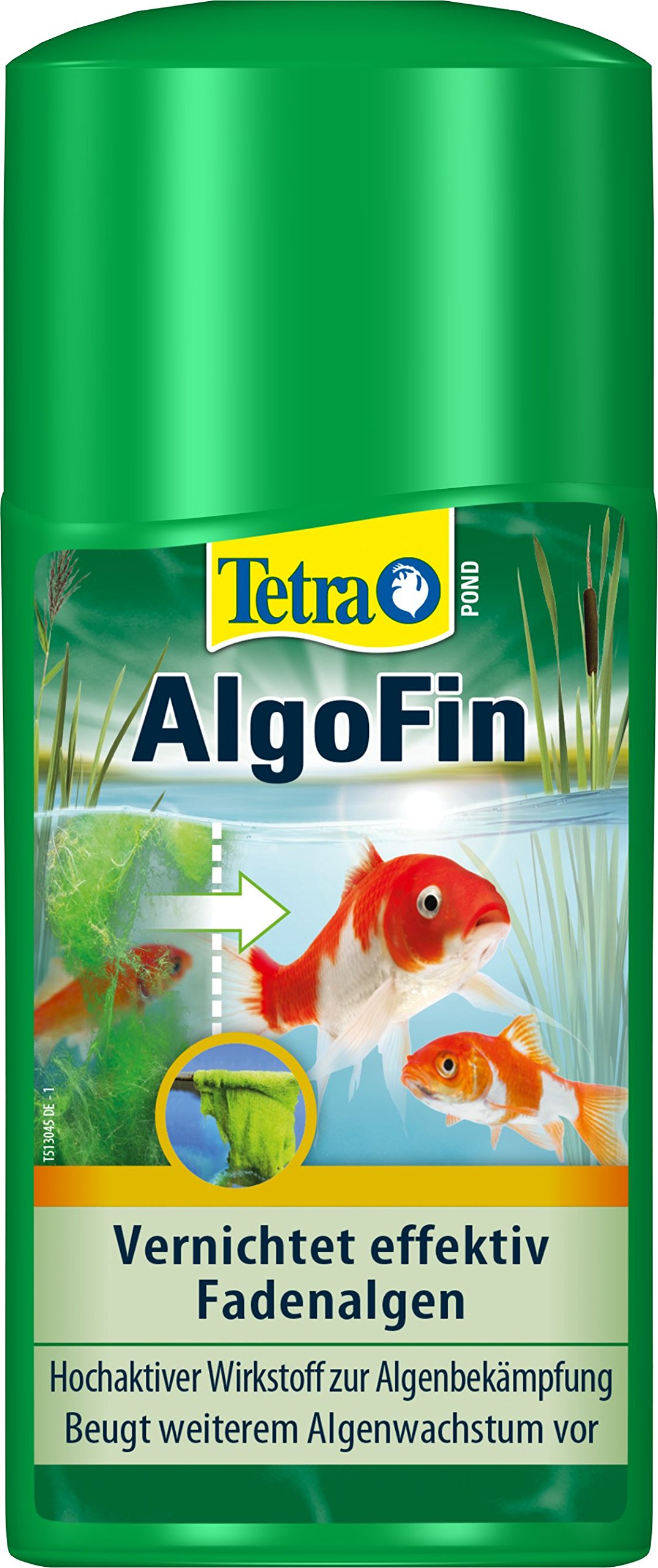 Tetra Pond AlgoFin for Effective and Safe Algae, Stubborn Filamentous Algae and other in the Garden Pond, 1 Bottle 250 ml