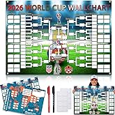 World Cup Sports Event Schedule Poster 2026 2 PCS Football Tournament Matches Fixture Wallchart Final 48-Team Info Chart Showcase No Crease Waterproof Soccer Merchandise Decor Fans Gifts 27.6X20"