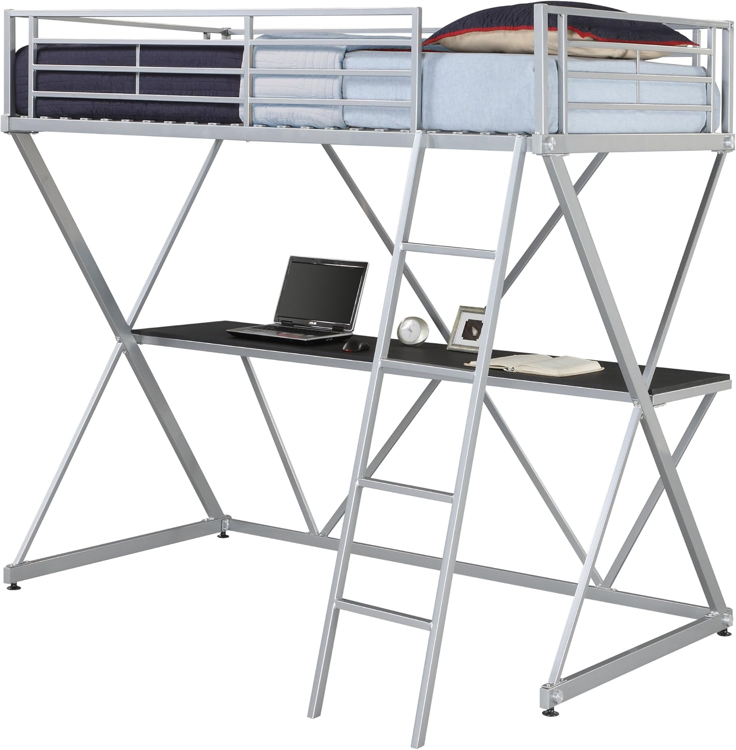 bunk bed with desk space