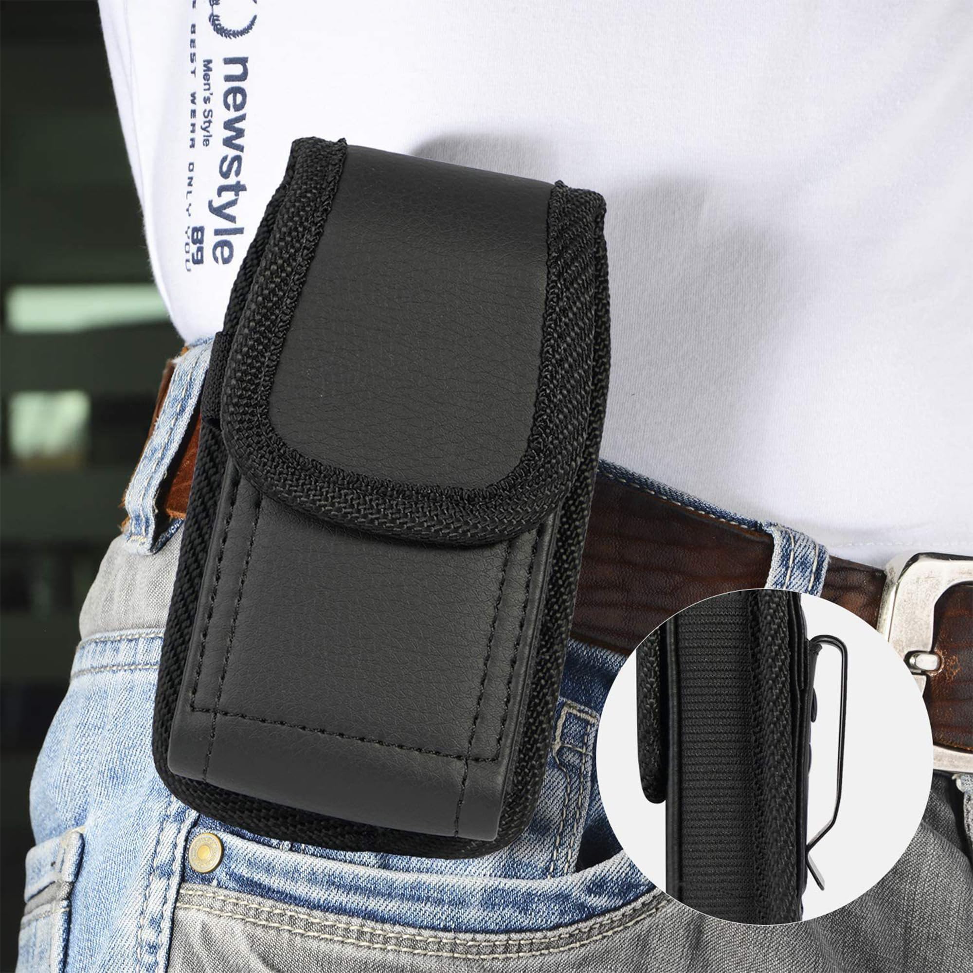 Flip Phone Case,with Belt Loop Clip Magnetic Closure Leather Wallet Case for Alcatel Go,TCL Flip 3, Blu Cingular Flex 2,Consumer Cellular IRIS, Nokia 2720 2760 2780,Leather