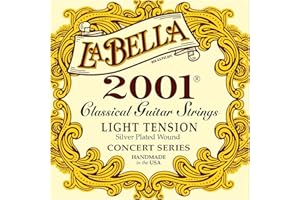 La Bella 2001 Light Tension Silver-Plated wound Classical Guitar Strings - 028-041