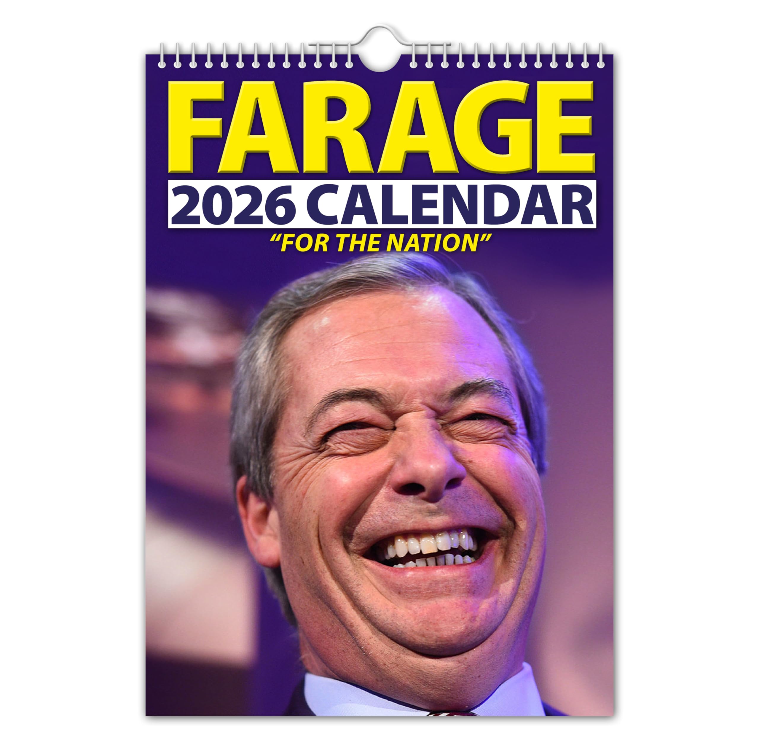The Calendar King // Nigel Farage - 2026 Wall Calendar (Full Colour, A4 Size)***