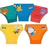 Pokemon Underwear for Boys Pack of 5 Soft Briefs Breathable Anime Underpants Pikachu Charizard Gengar Gifts for Boys