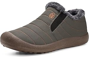 EAGSOUNI Womens Mens Snow Boots Winter Shoes Slip On Ankle Booties Anti-Slip Water Resistant Fully Fur Lined Outdoor Sneakers