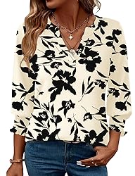 LOMON Women's 2025 Fashion Tops 3/4 Length Sleeve