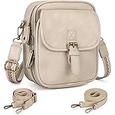Small Crossbody Bags for Women - Vegan Leather Crossbody Purse with 2 Adjustable Straps, Card Slots, Vintage Anti-Theft Messenger Shoulder Bag for Travel Everyday Gift