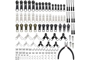YaHoGa 143 PCS Zipper Repair Kit Zipper Replacement with Install Plier for Bags, Jackets, Tents, Backpacks, Sleeping Bag
