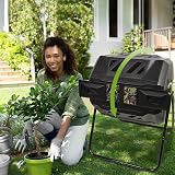 Dripex 160L Dual Chamber Tumbling Compost Bin Black BPA Free view 4