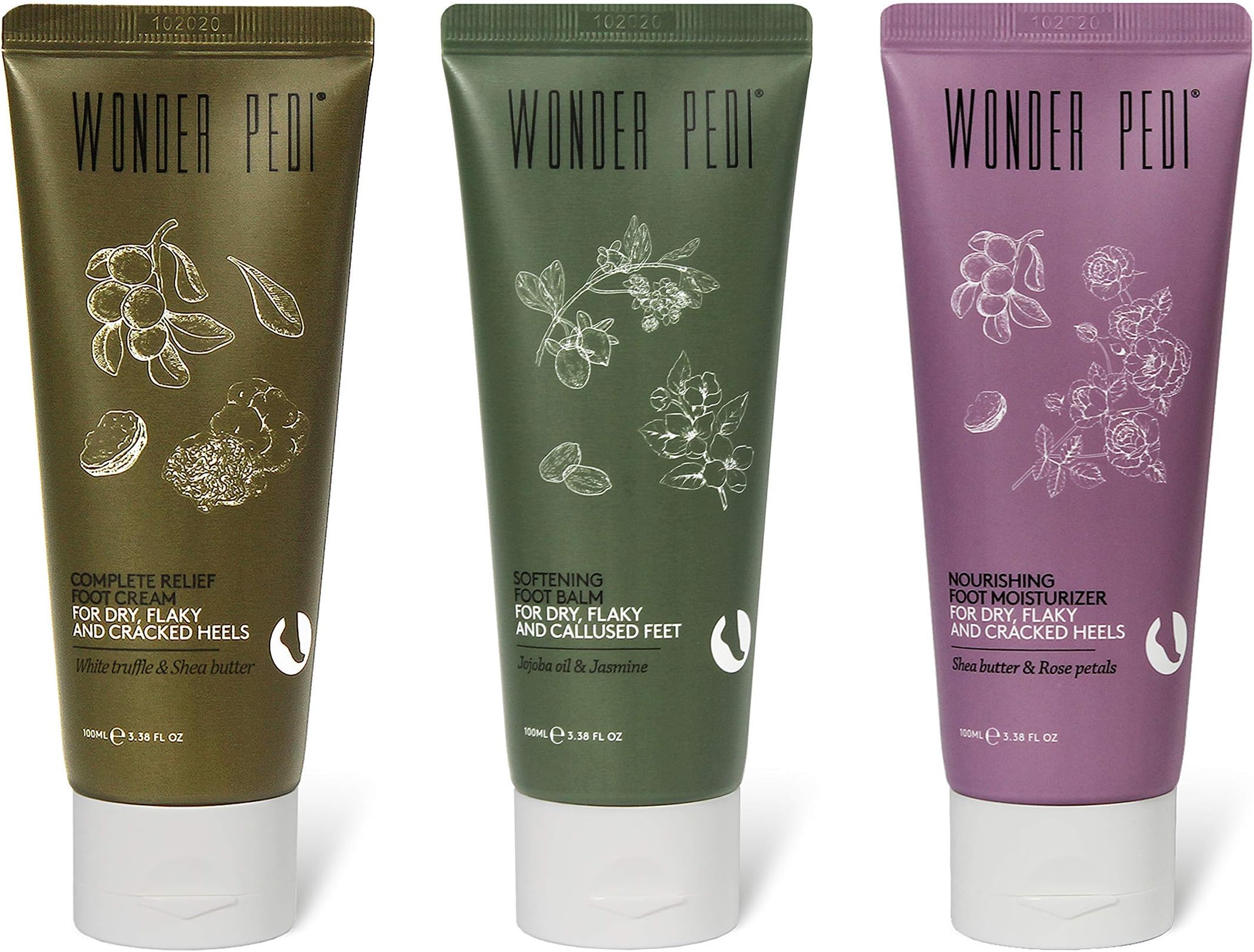 Wonder Pedi Soft Moisturizing Foot Cream with Tea Tree Extract, Natural Beeswax and Glycerin, 2 Tubes