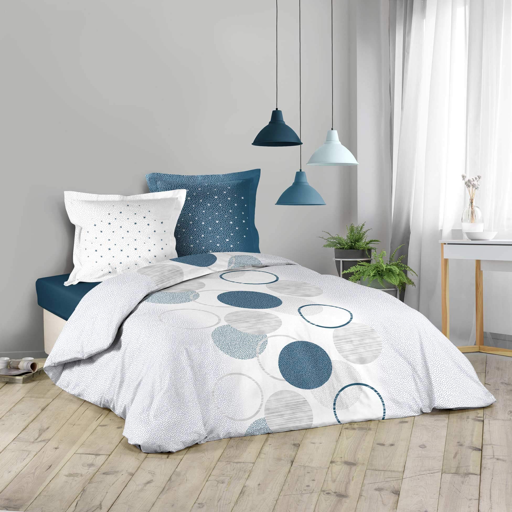 douceur d'intérieur, 3-Piece Bedding Set (260 x 240 cm) Milky Way, 100% Cotton