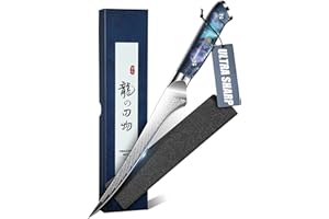 DRAGON RIOT Fish Filleting Knife7 Inch,Ultra Sharp Fillet Knife in High Alloy Stainless Steel,Fishing Knife for Deboning,Trmm